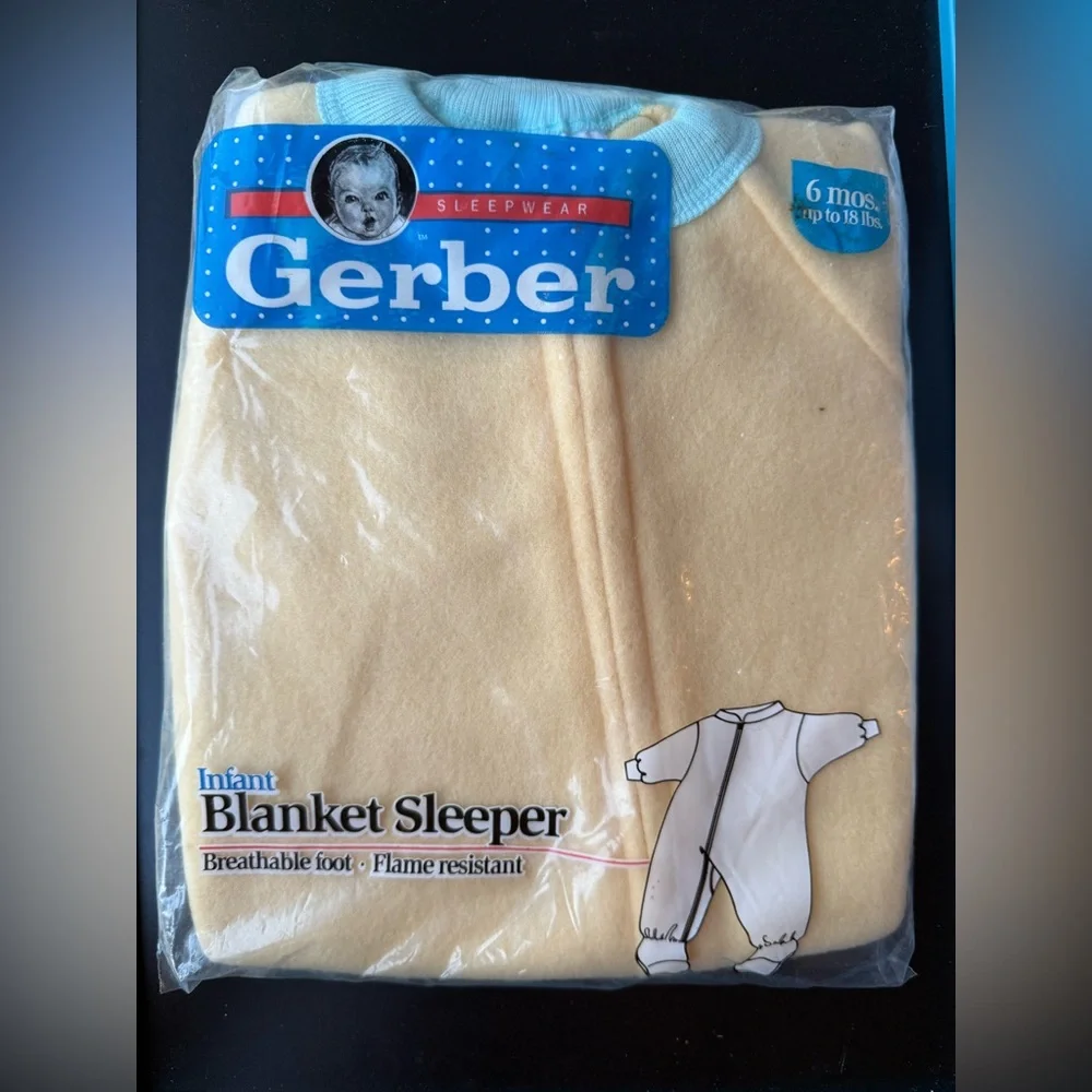 Vintage Gerber Sleepwear 6 Months up to 18 lbs Infant Blanket Sleeper Breathable